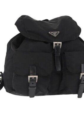 PRADA Backpack Nylon Black Silver